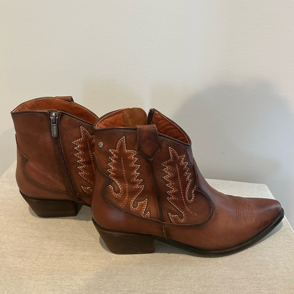 PIKOLINOS Brown Ankle Boots Western Style - Picture 2 of 6